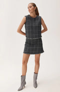 Bessie Skirt Checked - Grey Mel Check
