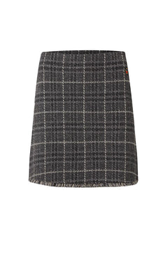Bessie Skirt Checked - Grey Mel Check