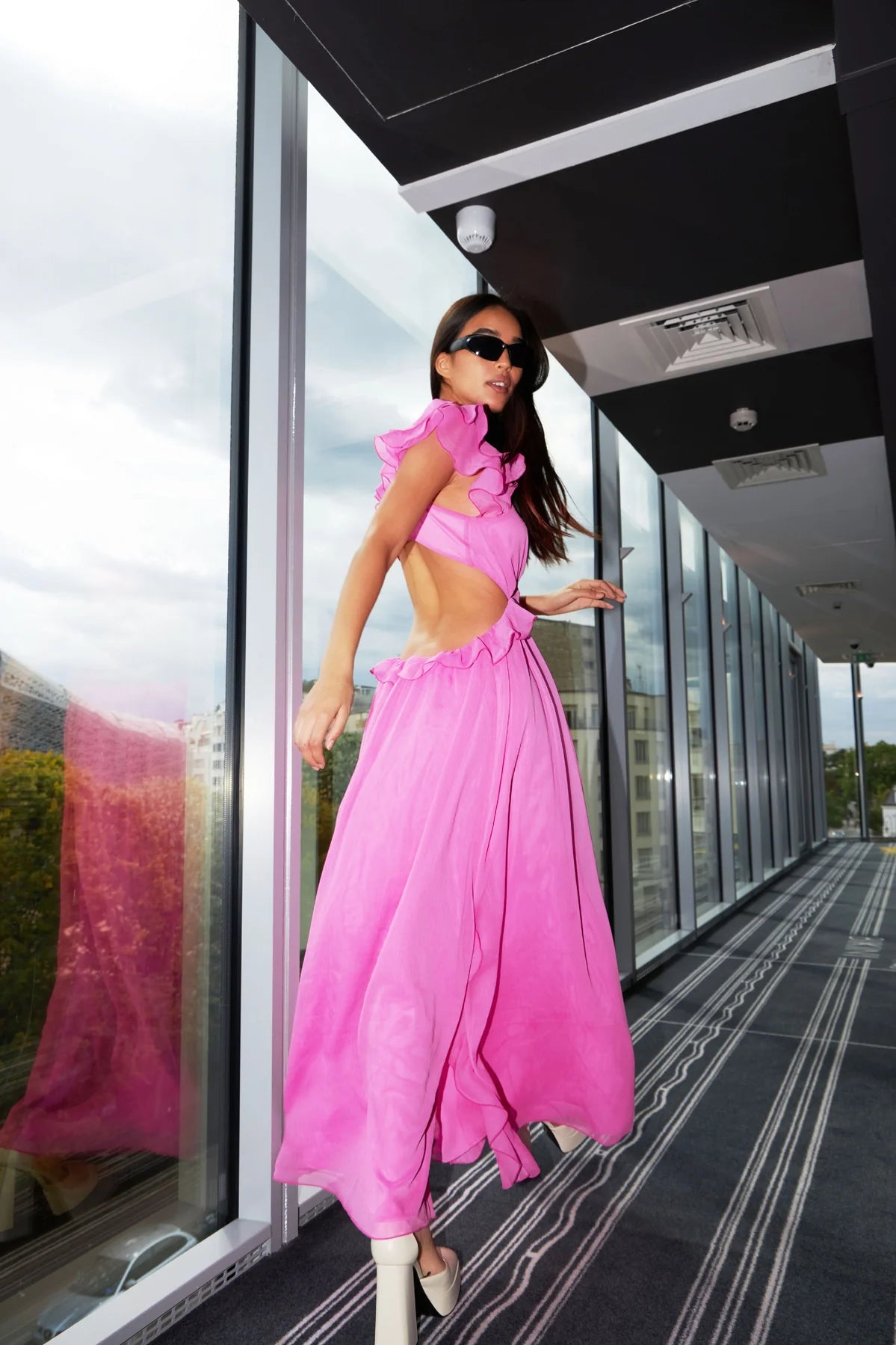 Bianca Dress - 907C Neon Pink