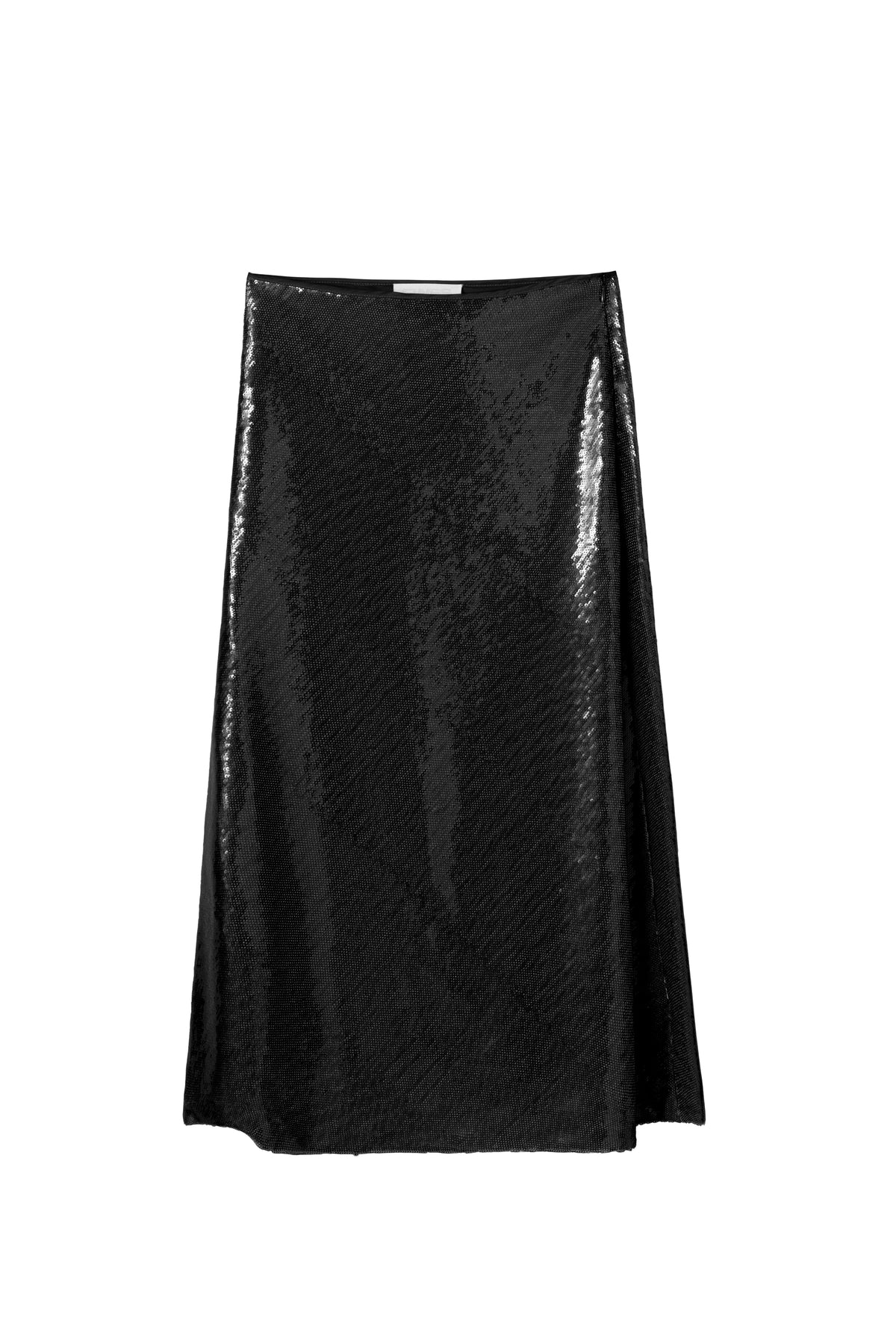 Bias Cut Sequin Skirt - Jet Black