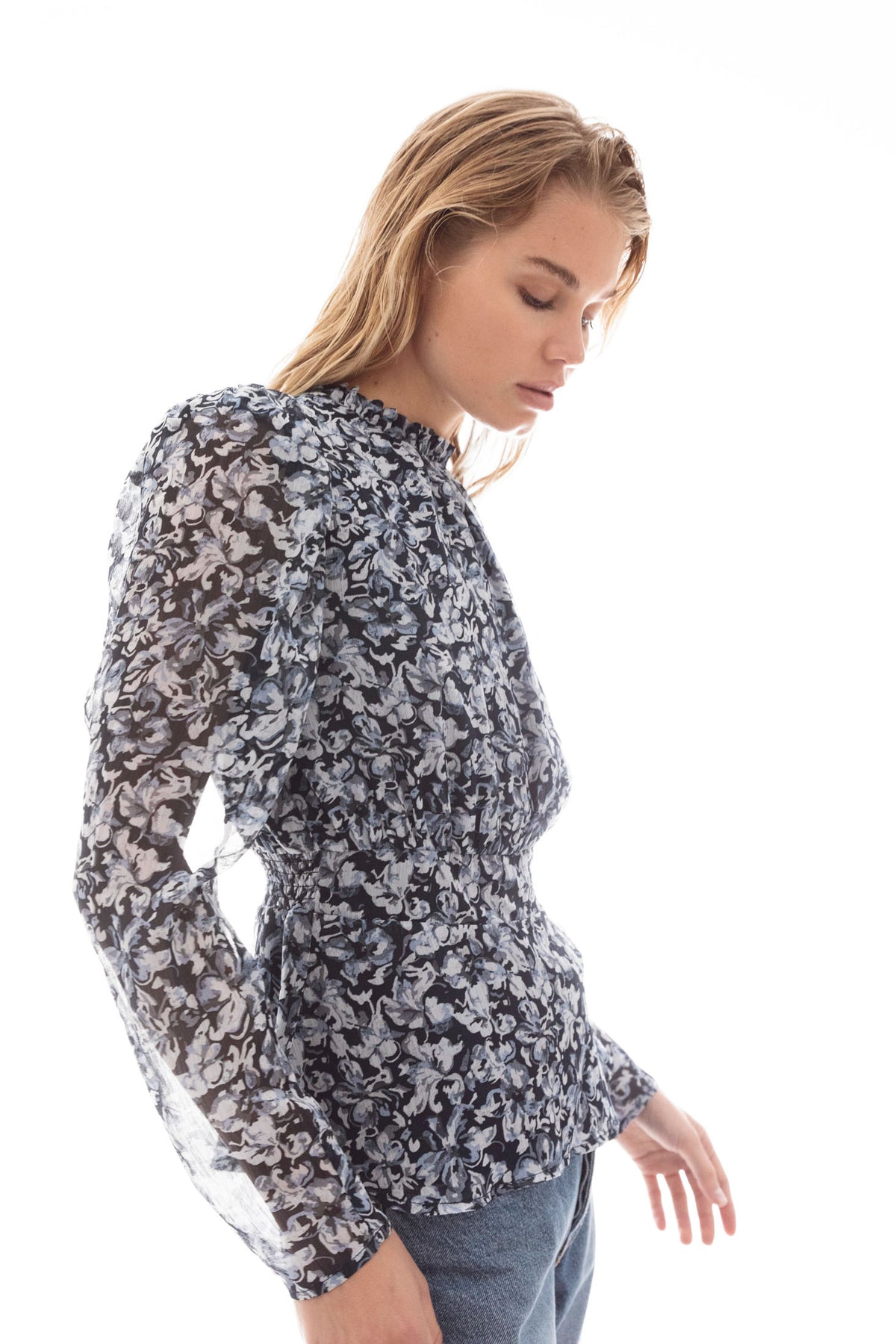 Anneli Blouse - Blue Dawn Print