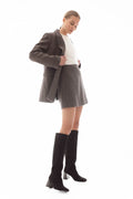 Alexandra Skirt - Taupe Herringbone