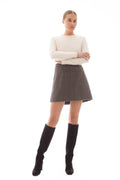 Alexandra Skirt - Taupe Herringbone