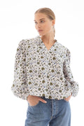 Athena Blouse - White Harvest Print