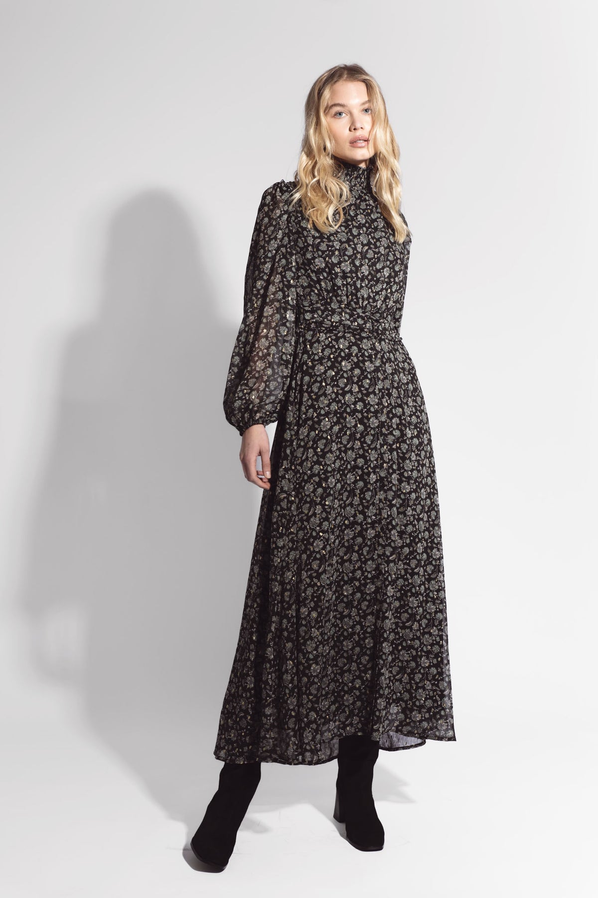 Alva Dress - Green Amber Print