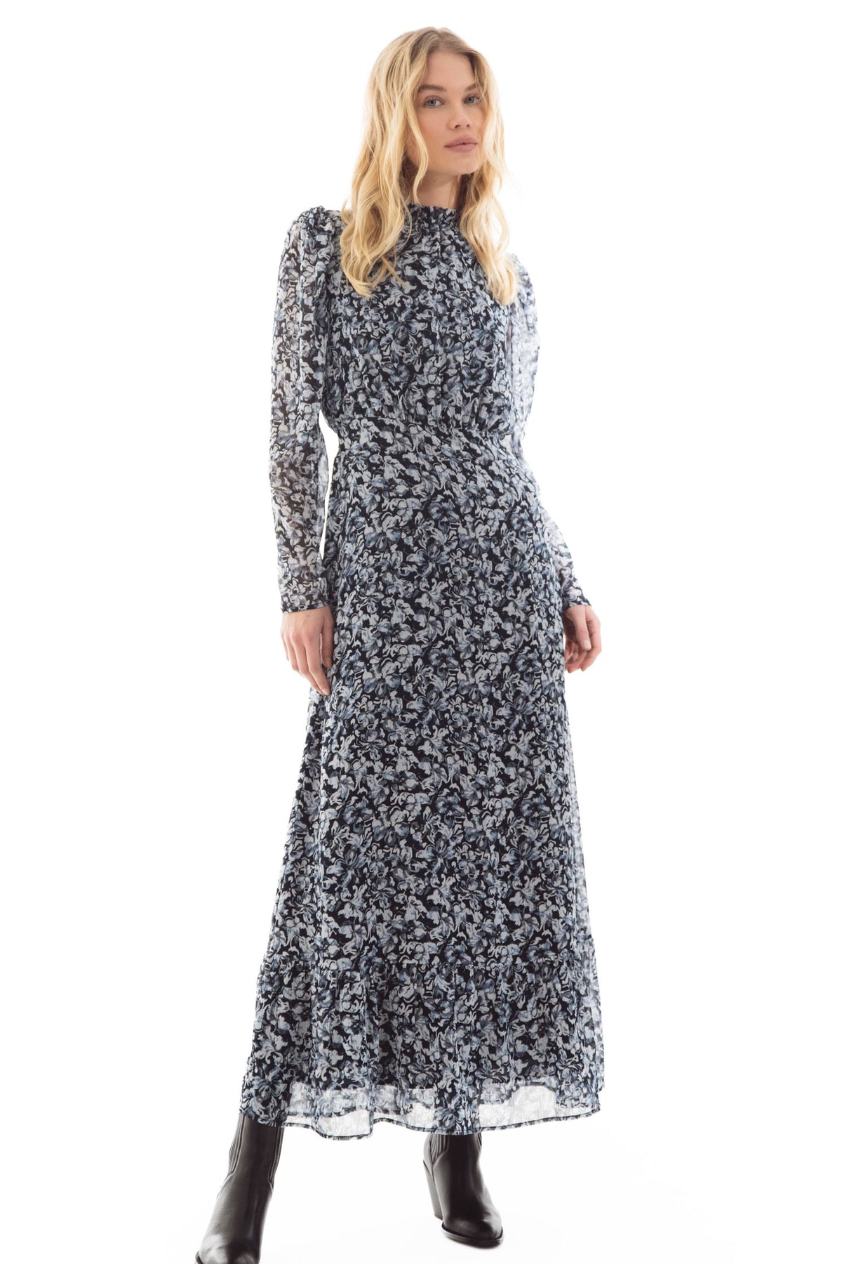 Nora Long Dress - Blue Dawn Print