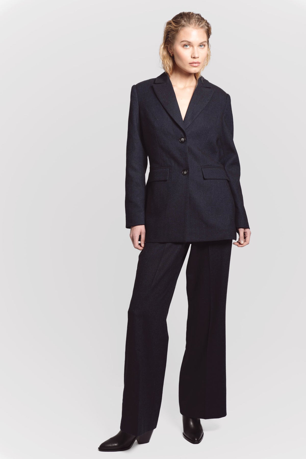 Andrea Blazer - Navy Herringbone