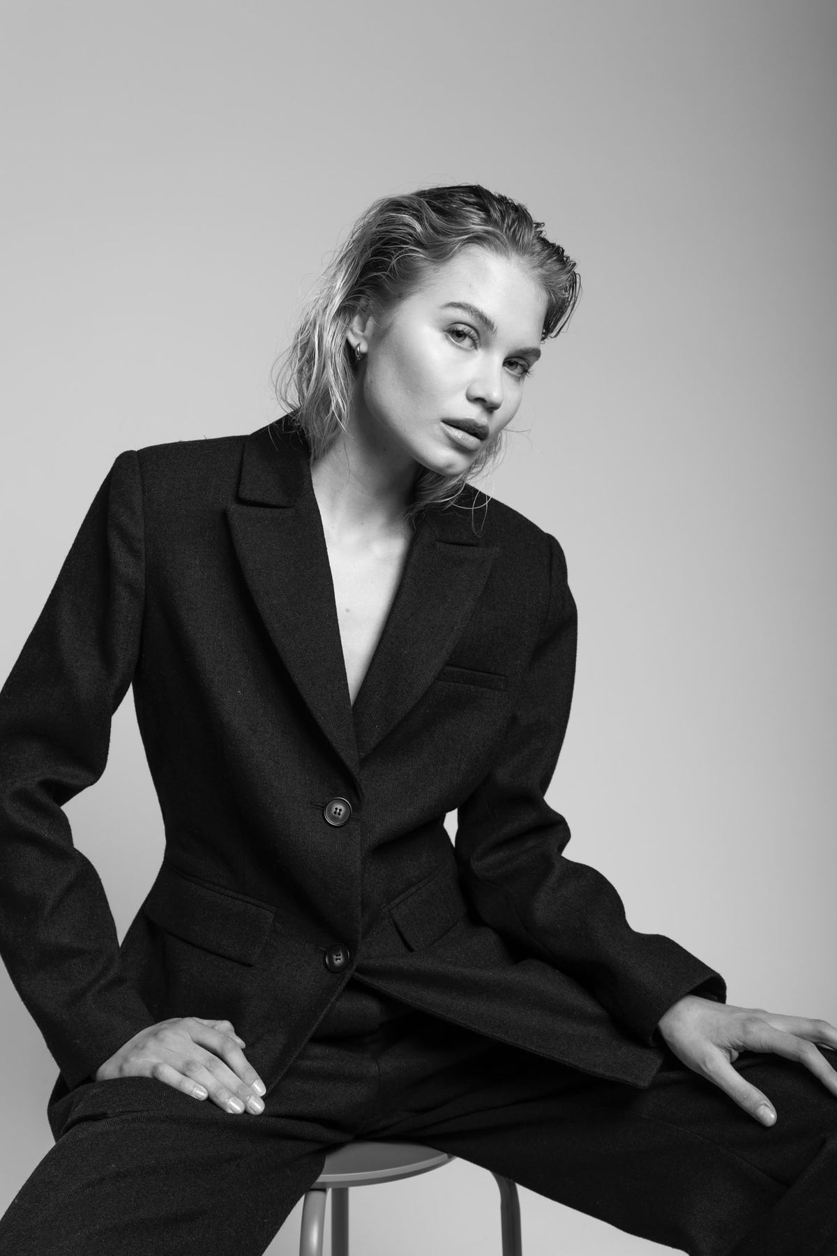 Andrea Blazer - Navy Herringbone