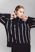 Tilia Zip Knit - Navy Stripe