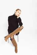 Siwa Suede Knee Boot - Dark Camel