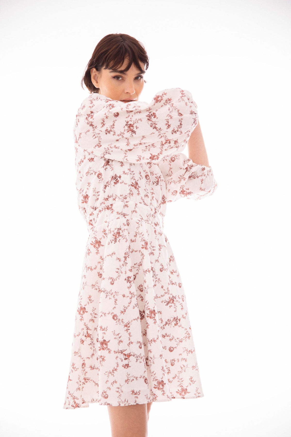 Clara Dress - Red Ornament Print