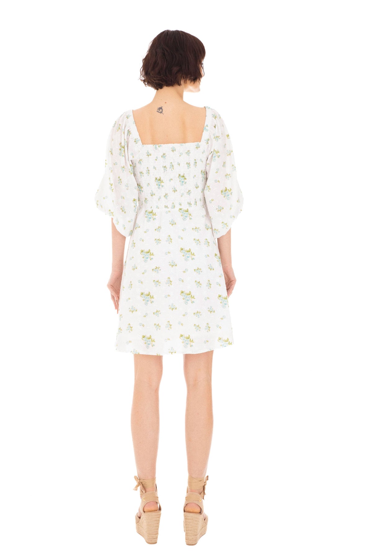 Michelle Dress - Mint Rose Print