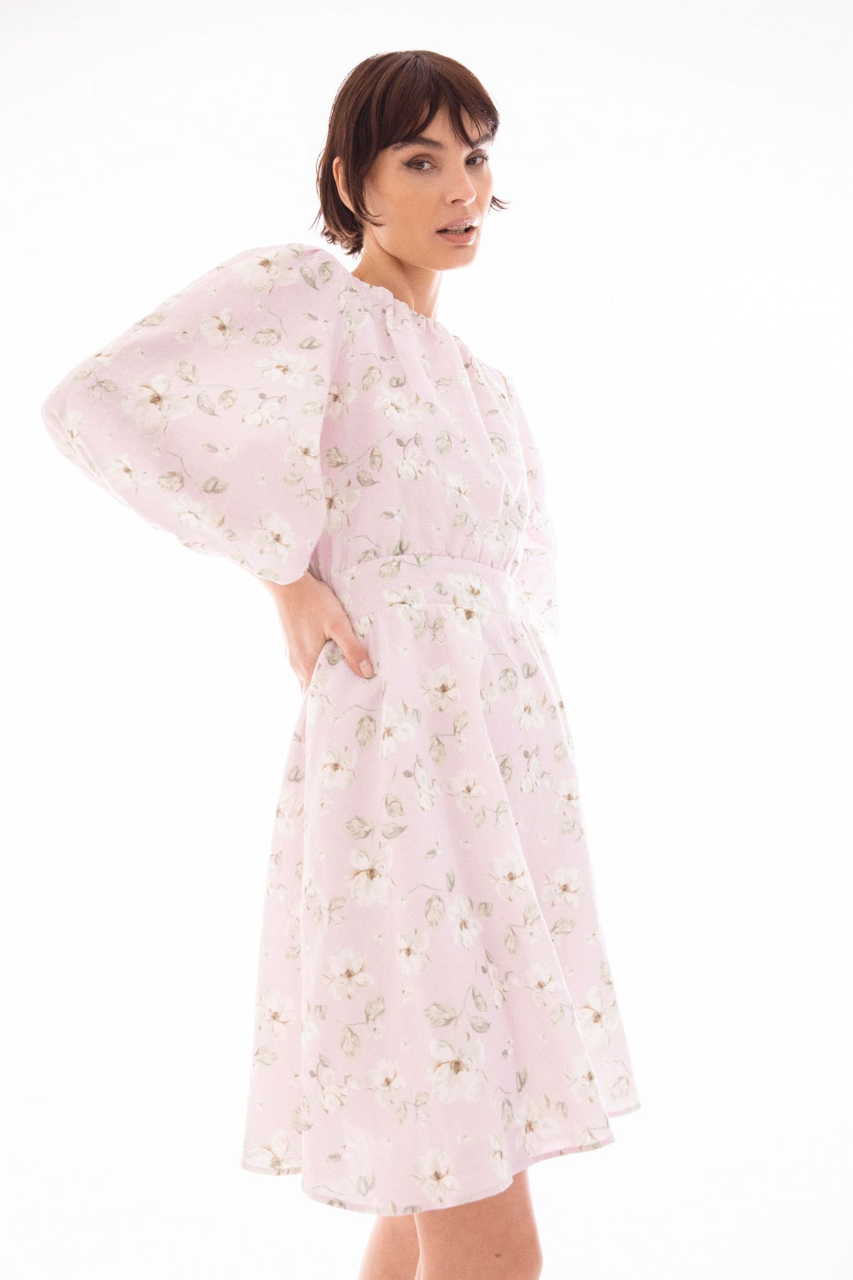 Clara Dress - Lavender Peony Print