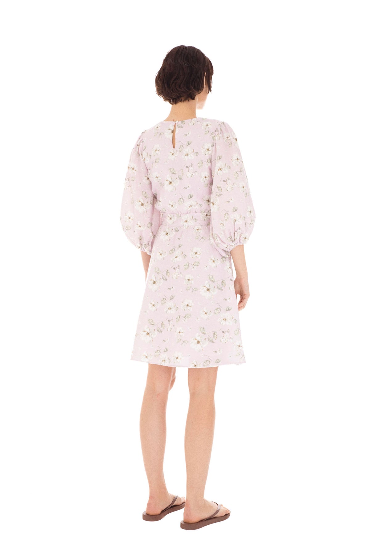 Clara Dress - Lavender Peony Print