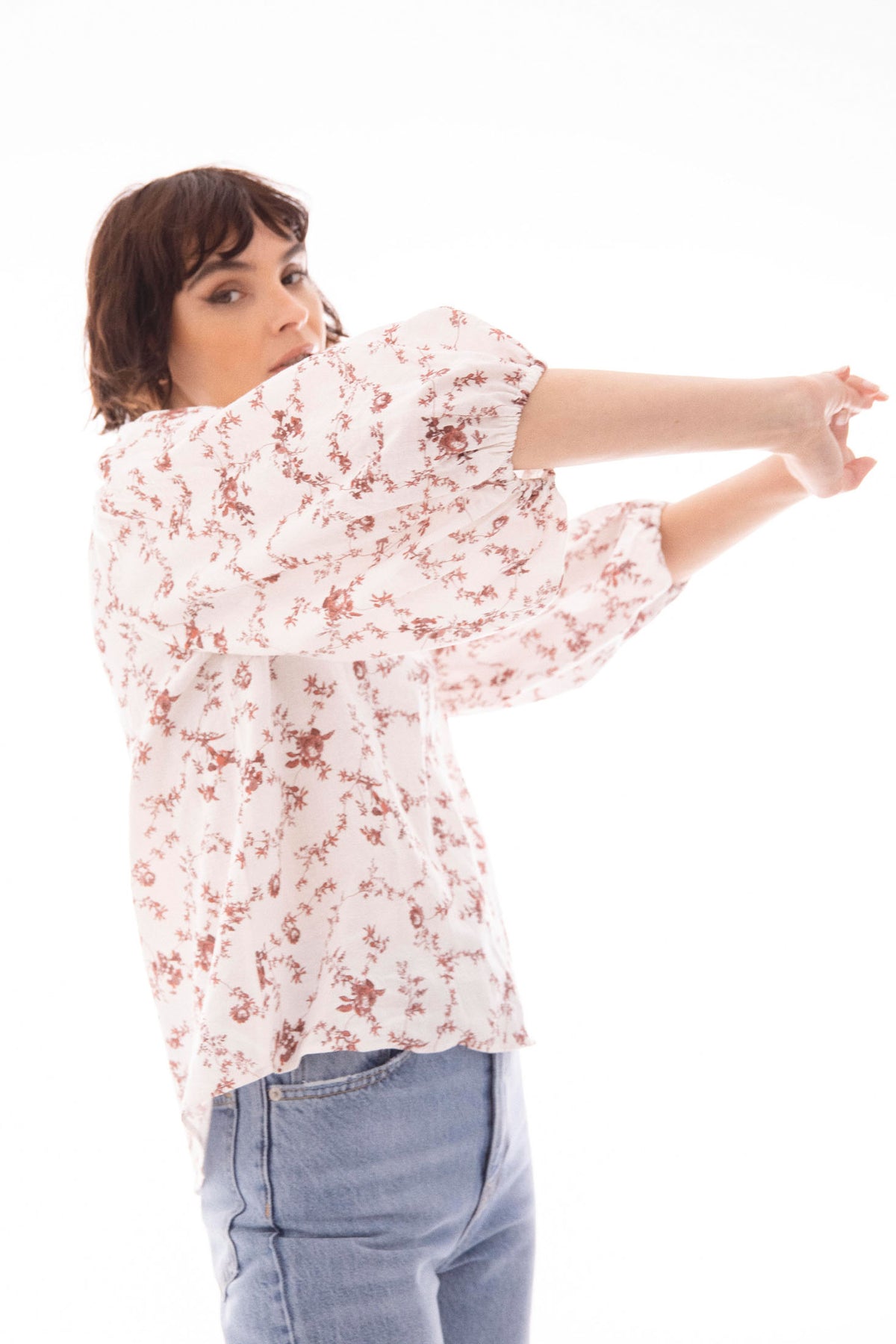 Trinidad Blouse - Red Ornament Print
