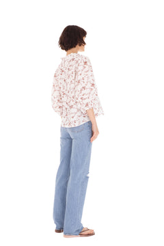 Trinidad Blouse - Red Ornament Print