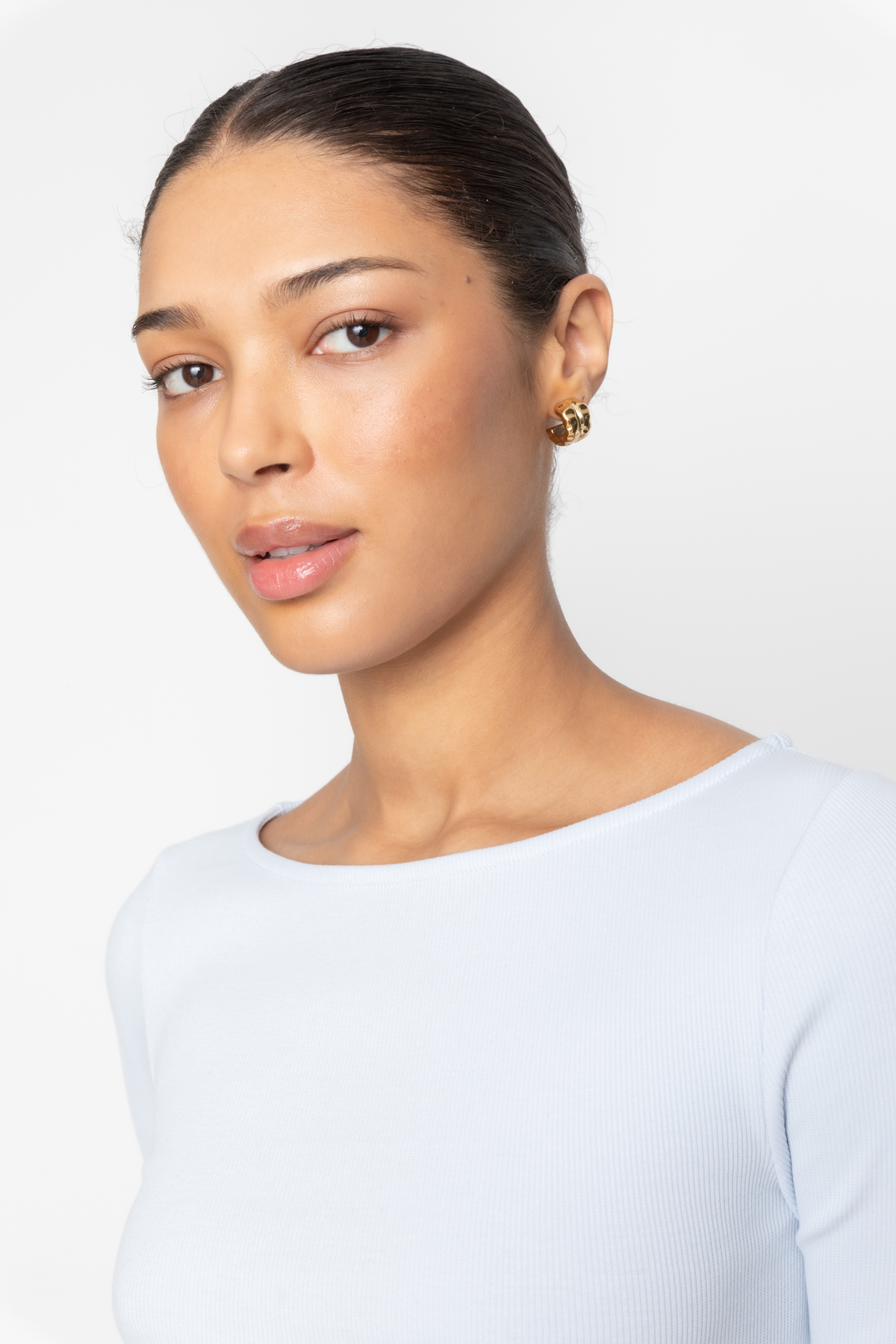 Petronella Rib Boatneck - Ljusblå