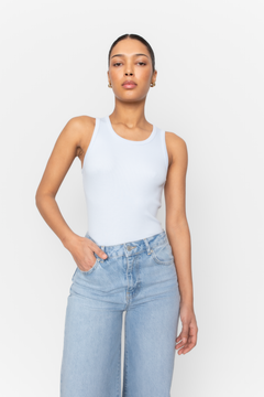 Pia Rib Singlet - Light Blue