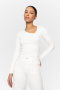 Pino Rib Triangle Neck - Ecru