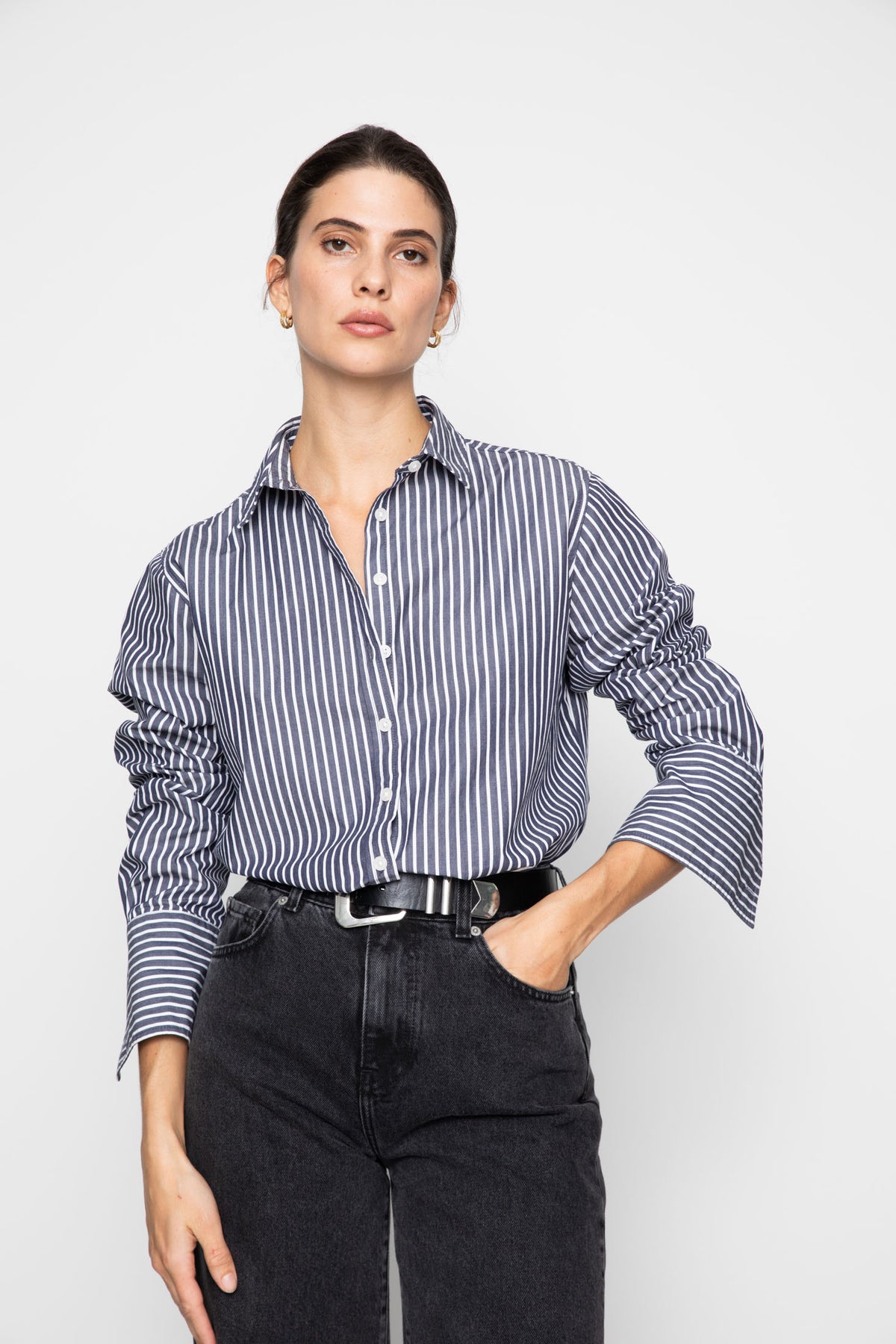 Fritila Shirt - Dark Navy Stripe