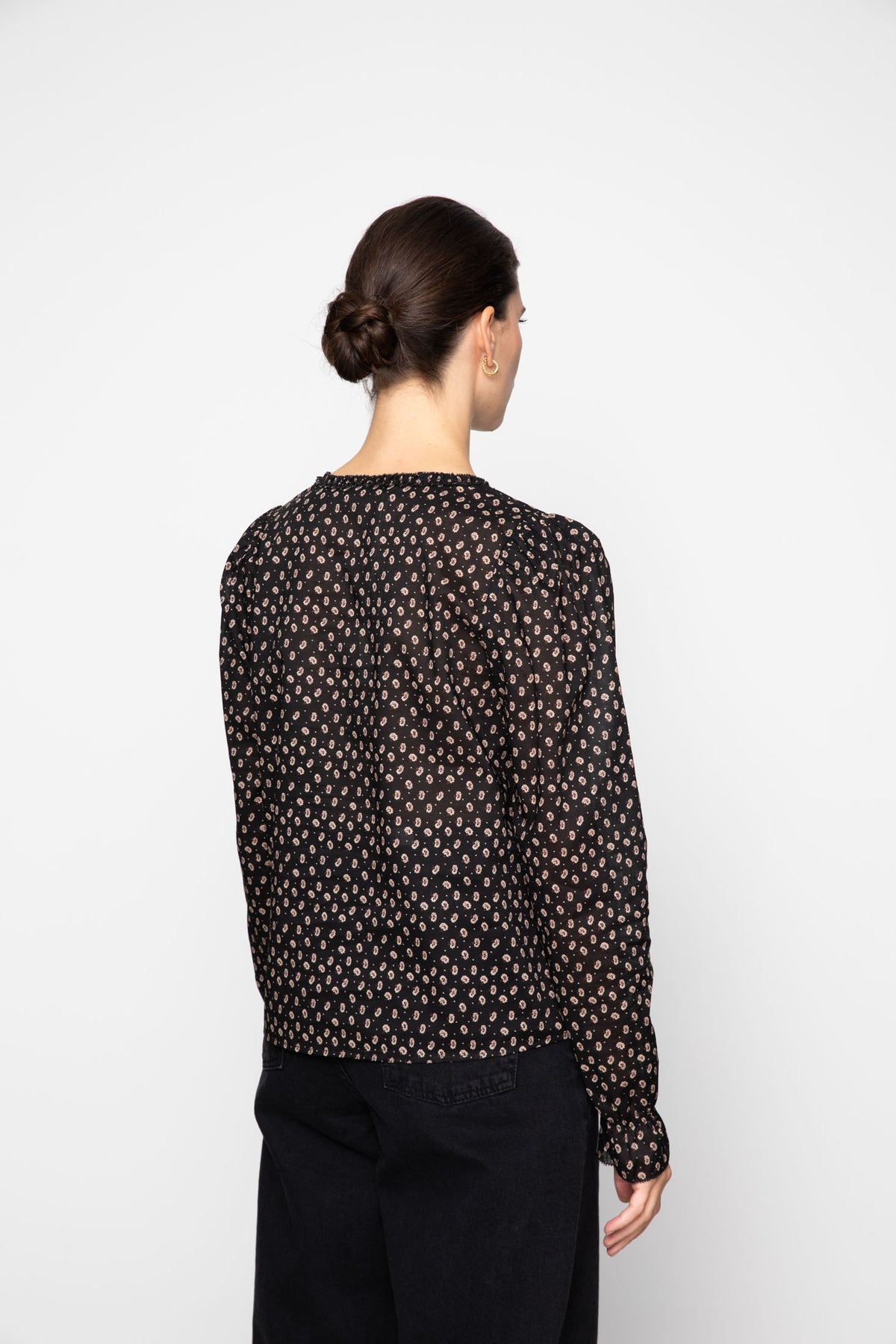 Dune Blouse - Taupe Flower Print
