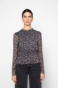 Dina Blouse - Navy Dahlia Print