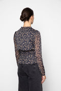 Dina Blouse - Navy Dahlia Print