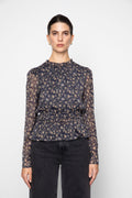 Dina Blouse - Navy Dahlia Print
