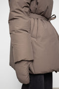 Olina Down Mittens - Dark Taupe