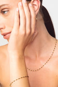 The Black Bead Bracelet - Gold