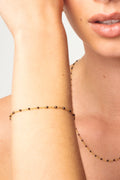 The Black Bead Bracelet - Gold