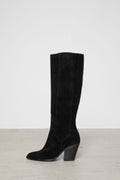 Wilma Knee Boot - Svart Mocka