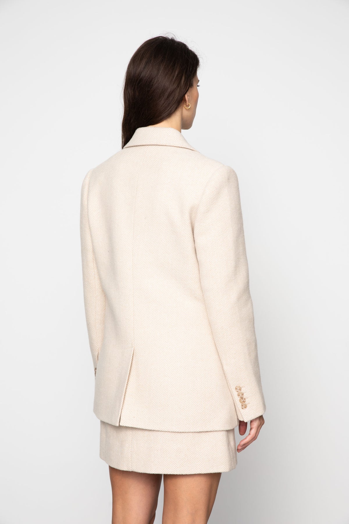 Brooklyn Blazer - Cream Herringbone