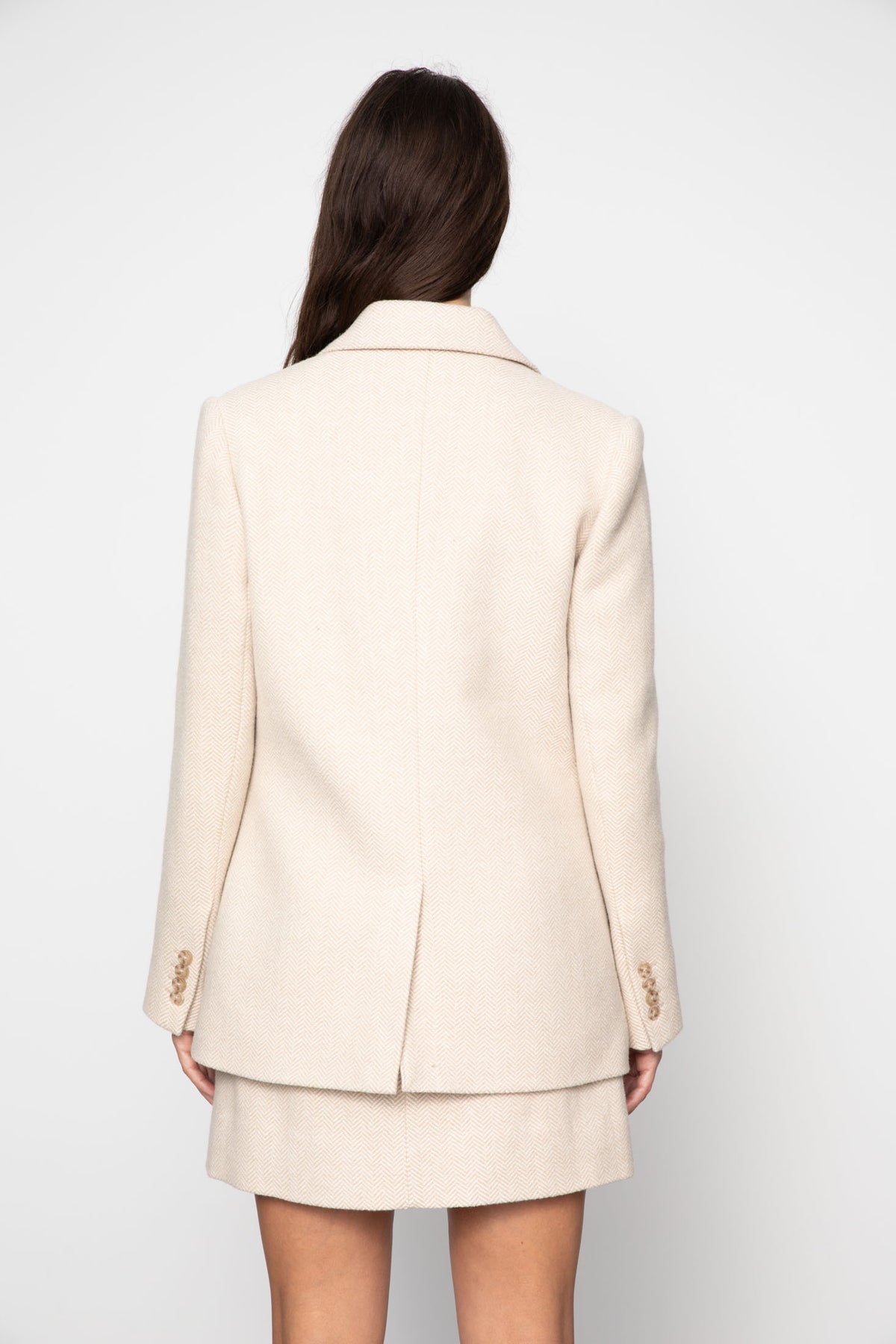 Brooklyn Blazer - Cream Herringbone