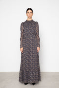 Nora Dress - Navy Dahlia Print