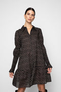 Lara Dress - Taupe Flower Print