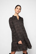 Lara Dress - Taupe Flower Print