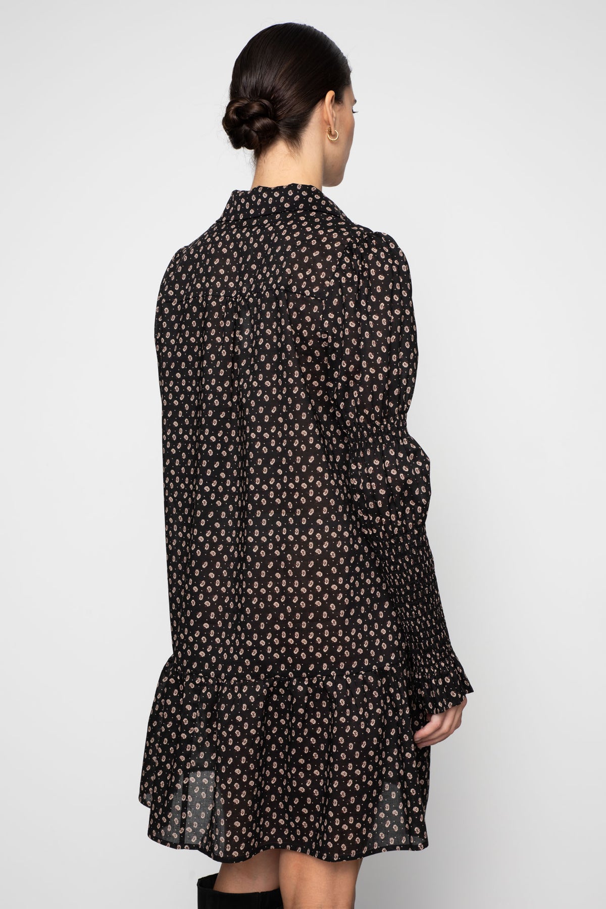Lara Dress - Taupe Flower Print