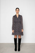 Eira Dress - Navy Dahlia Print