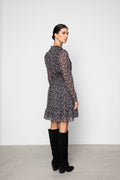 Eira Dress - Navy Dahlia Print