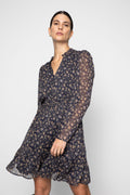 Eira Dress - Navy Dahlia Print