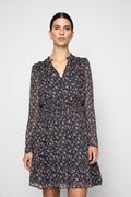 Eira Dress - Navy Dahlia Print