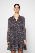 Eira Dress - Navy Dahlia Print