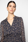 Eira Dress - Navy Dahlia Print