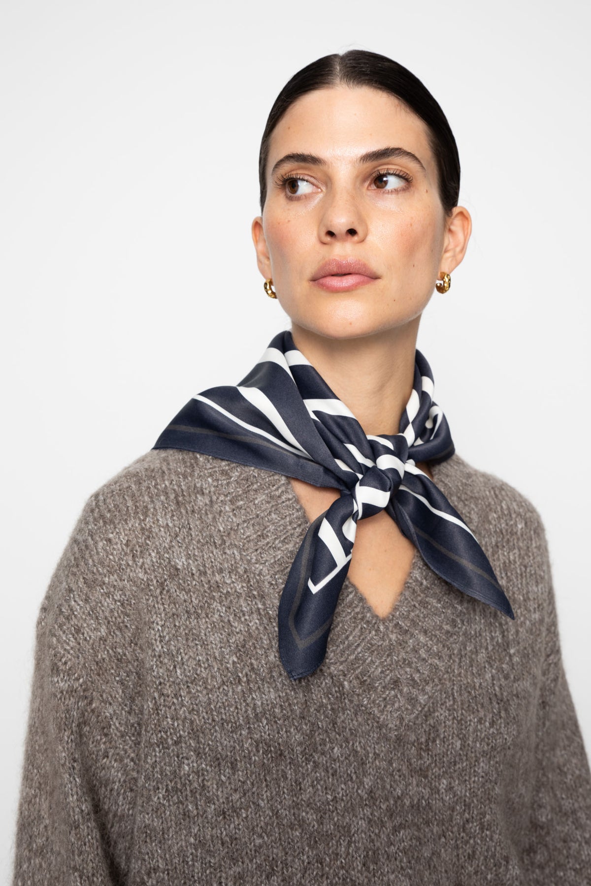 Alma Scarf - Navy Stripe