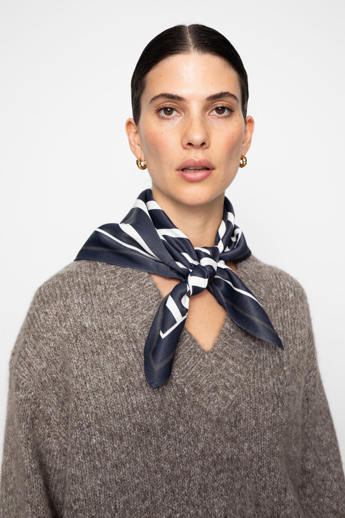Alma Scarf - Navy Stripe