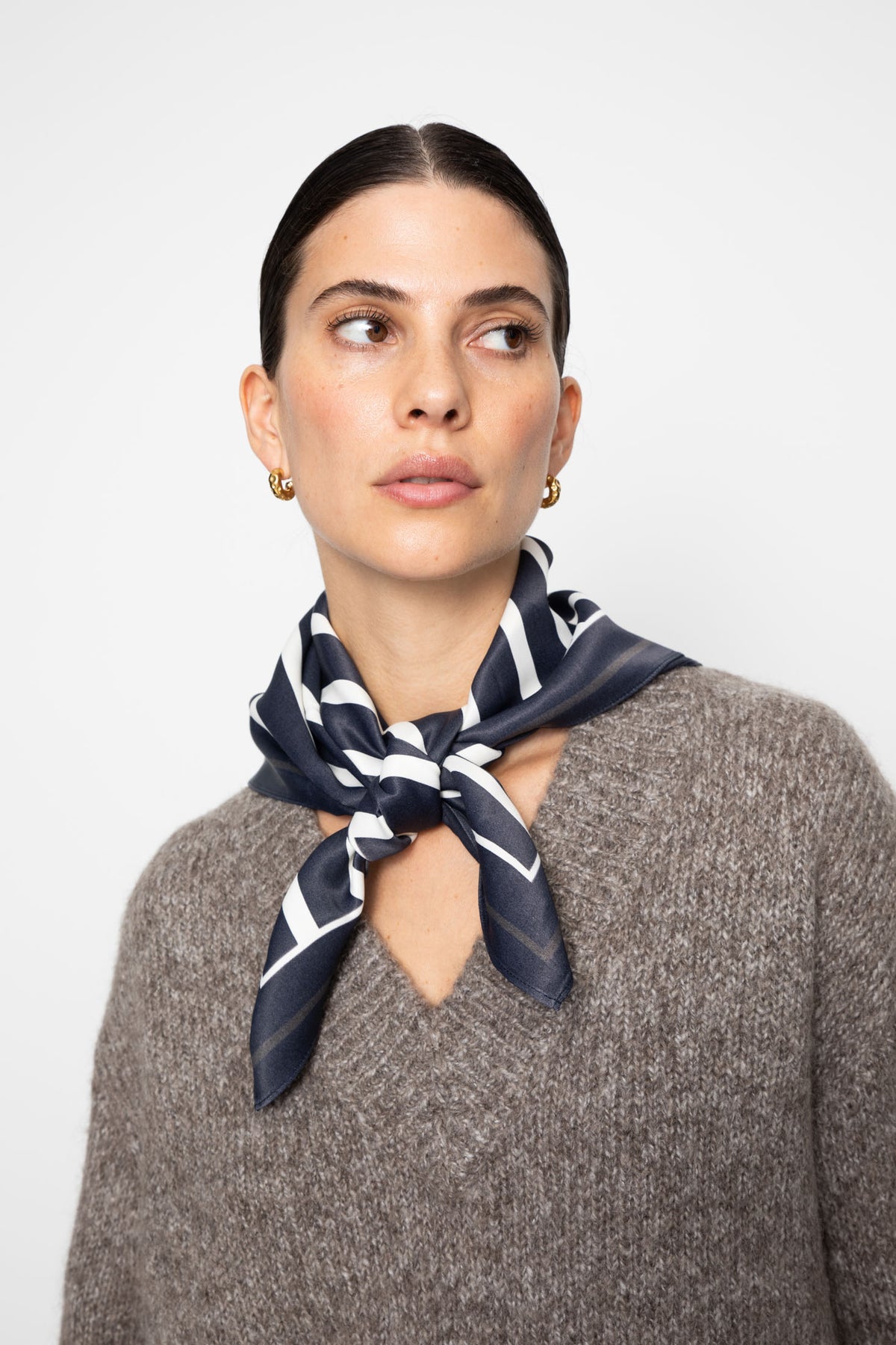 Alma Scarf - Navy Stripe