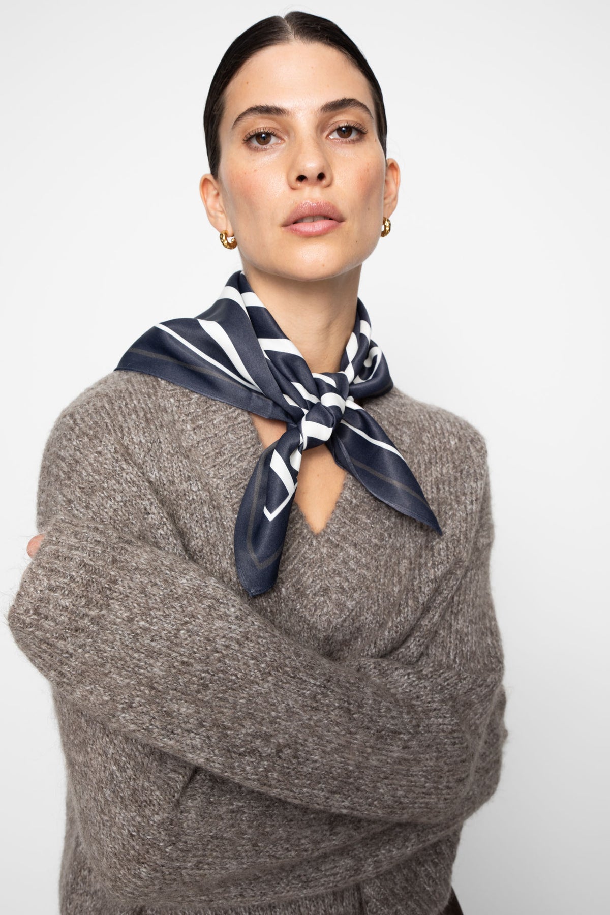 Alma Scarf - Navy Stripe