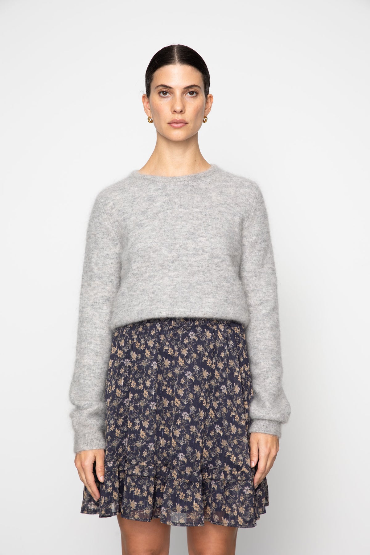 Sunniva Skirt - Navy Dahlia Print