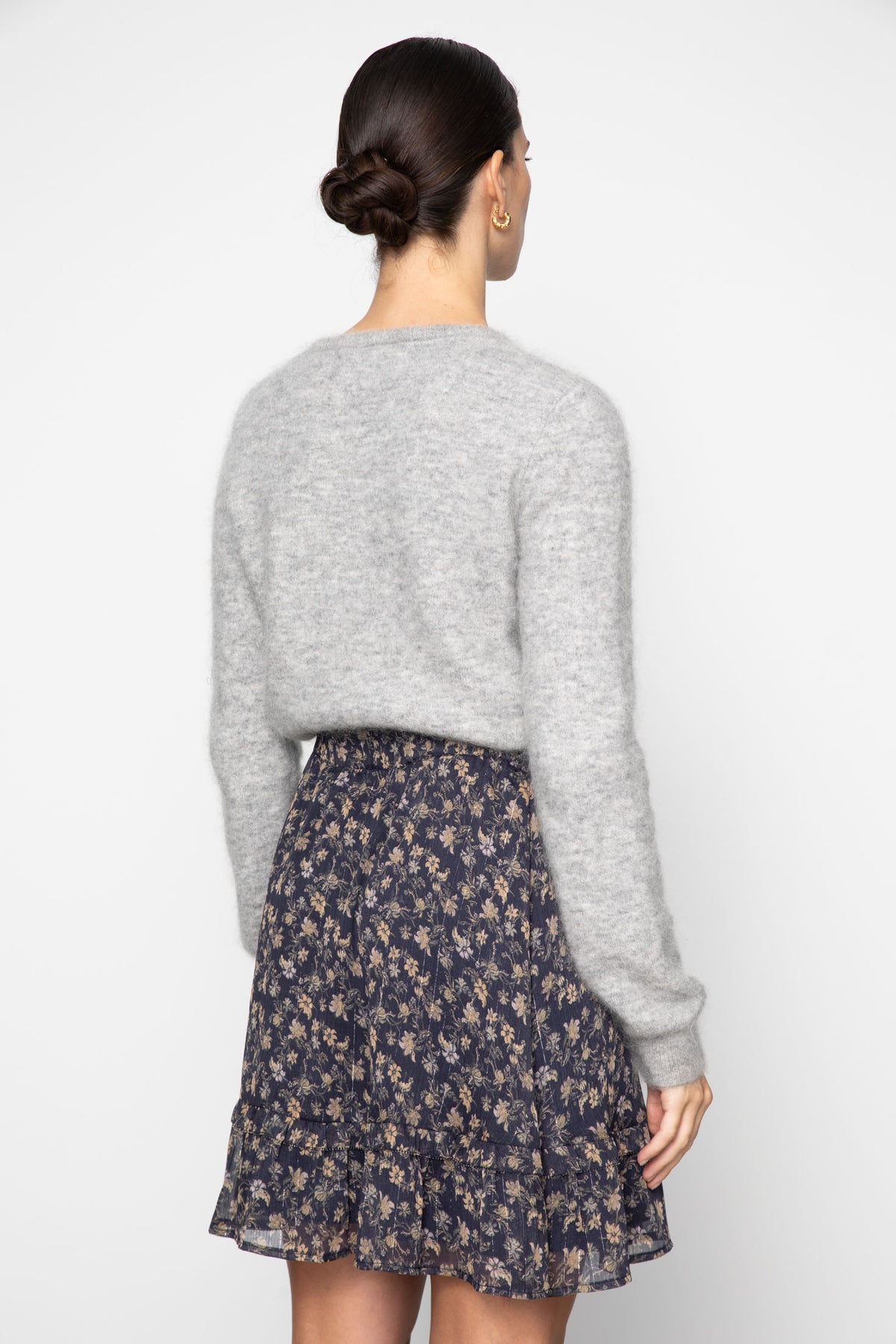 Sunniva Skirt - Navy Dahlia Print